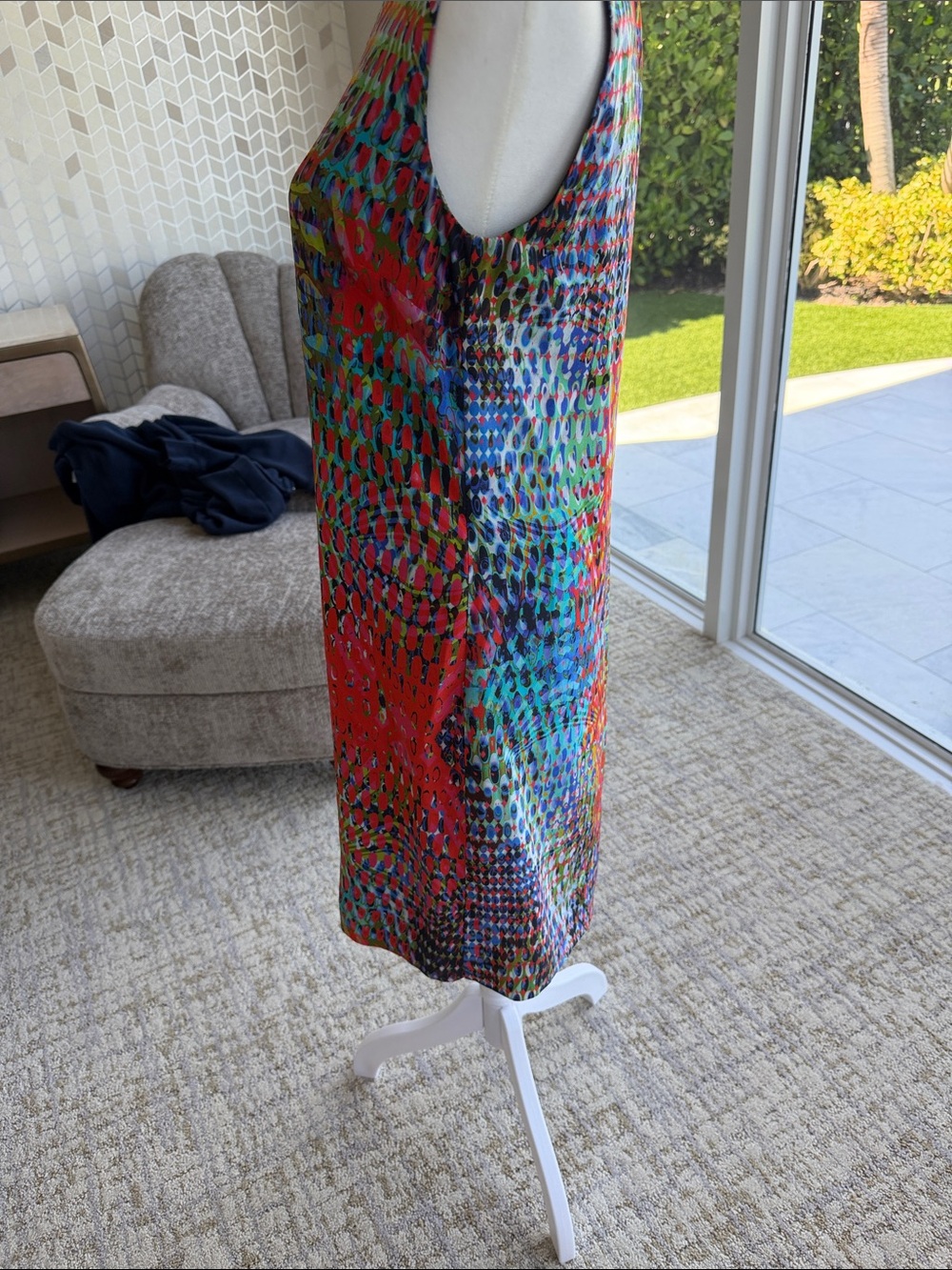 Missoni Multicolor Abstract A-Line Dress with Red and Blue Accents - Picture 6 of 6